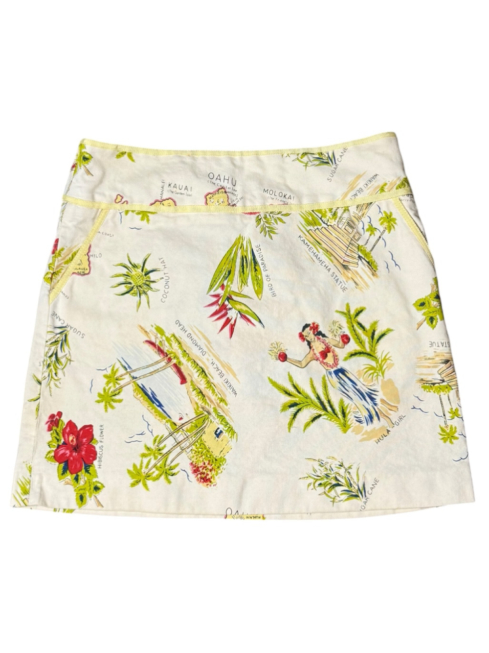 Women's J.Crew Tiki Hawaii Map Print Mini Skirt, Size 0